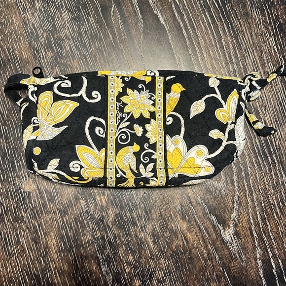 Vera Bradley Retired Yellow Bird Pattern Cosmetic Case - Picture 2 of 5